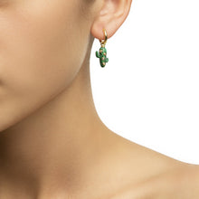 Load image into Gallery viewer, Mini Malachite Cactus Earrings
