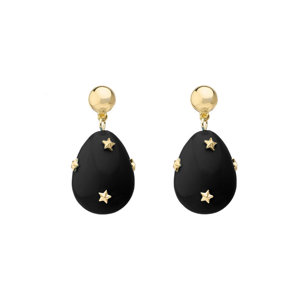 Black Mini Drop Earrings