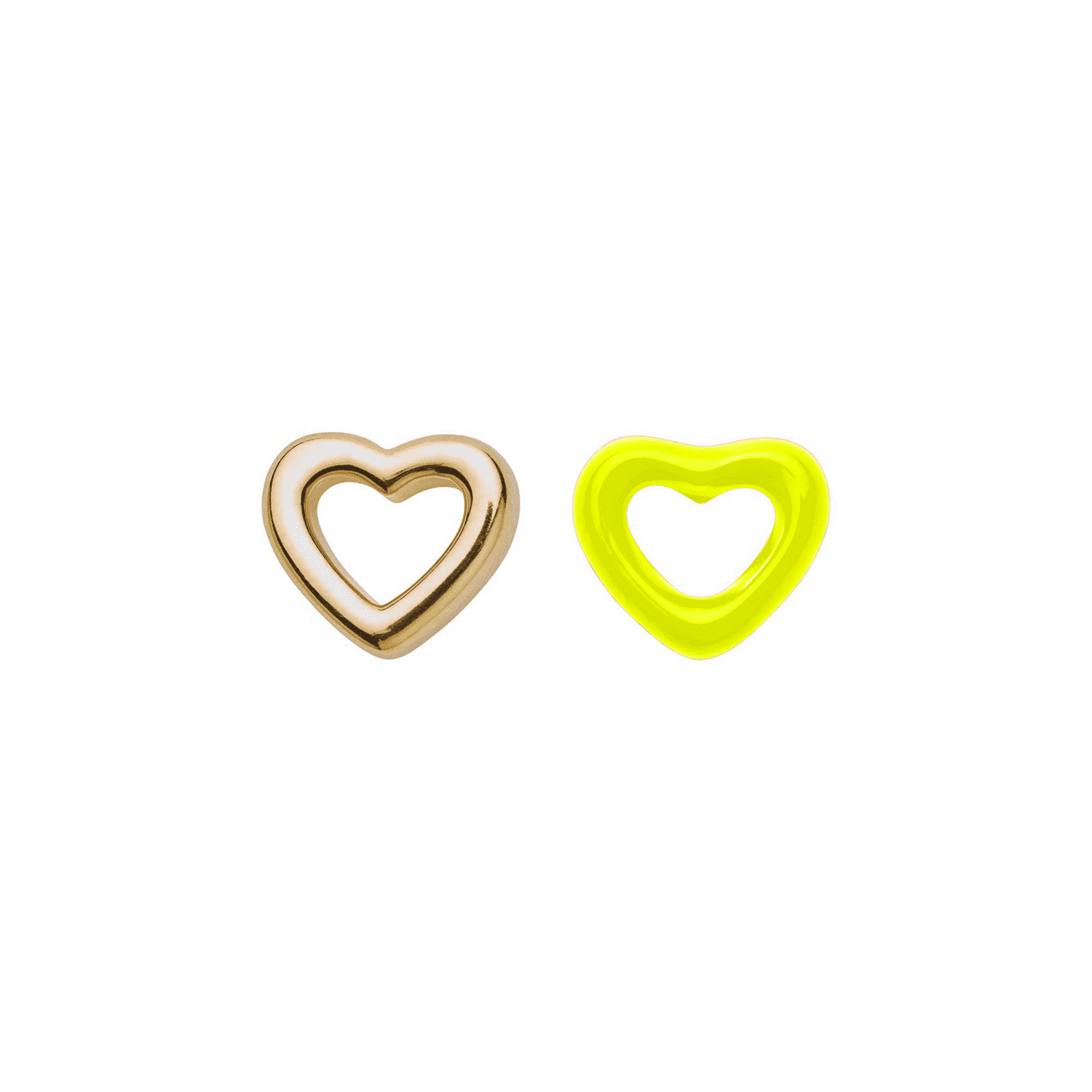 Neon Yellow Heart Earrings