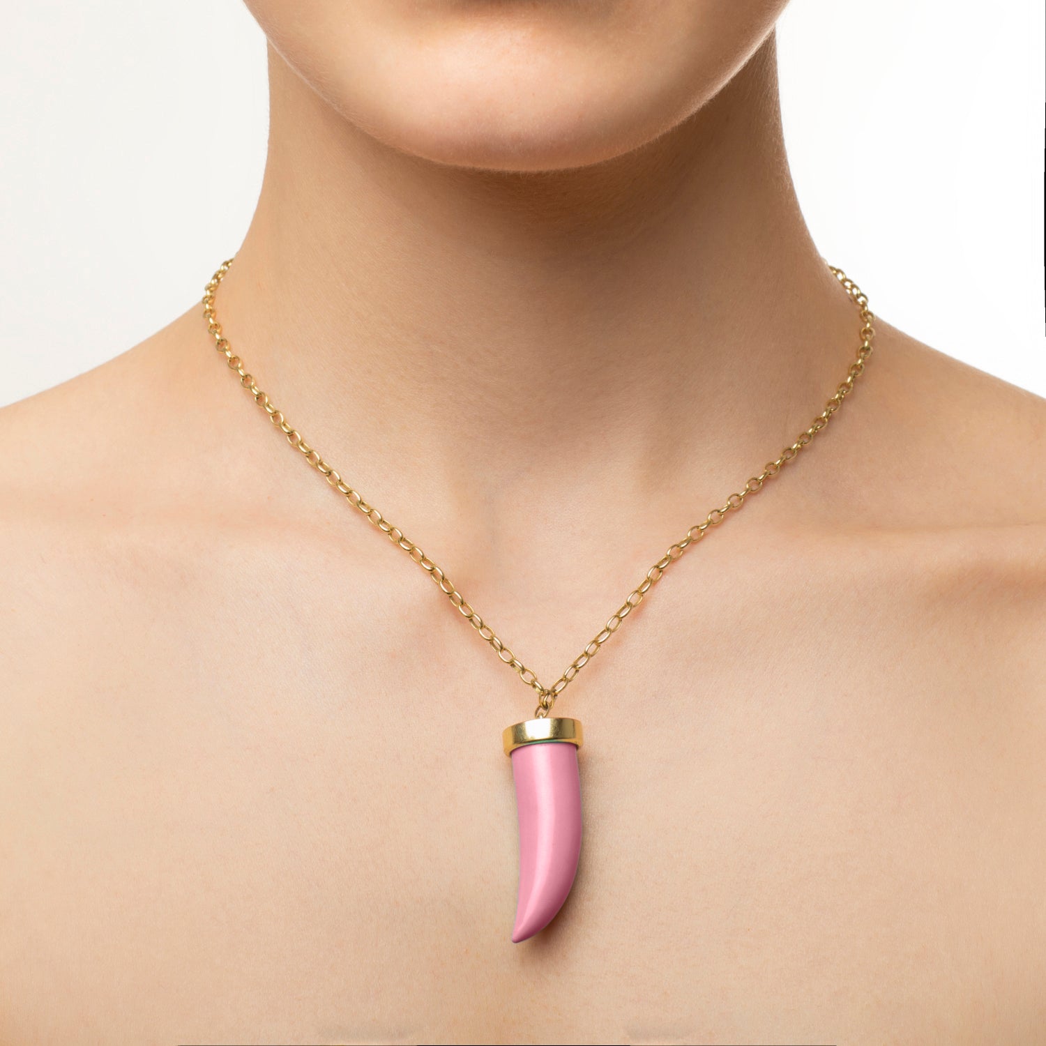 Pink Fang Necklace